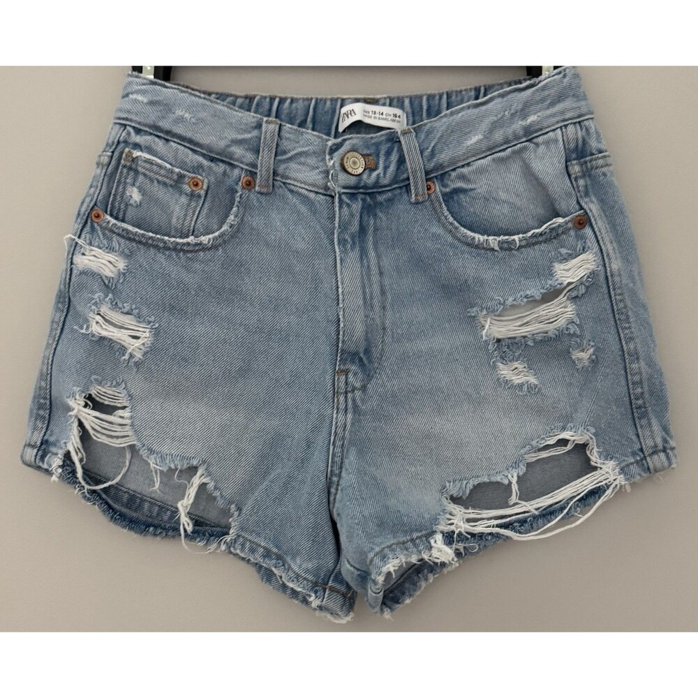 Zara Girls 13/14 Distressed Jean Shorts